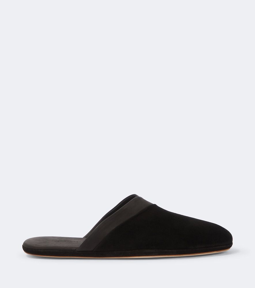 Leather-trimmed suede slippers - John Lobb - Modalova