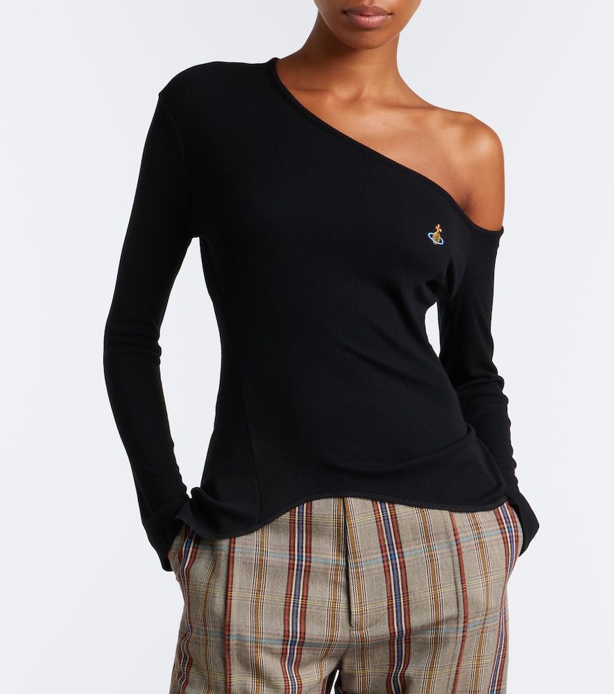 Top Orb in maglia a coste off-shoulder - Vivienne Westwood - Modalova