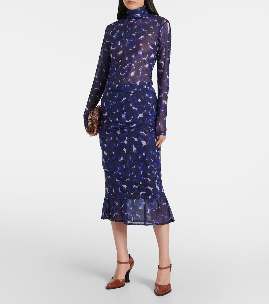 Gonna midi in jersey con stampa - Dries Van Noten - Modalova