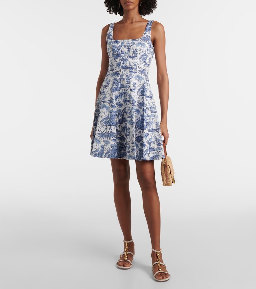 Vestido corto Wells de algodón floral - Staud - Modalova