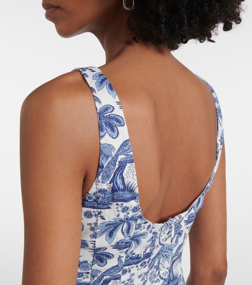 Vestido corto Wells de algodón floral - Staud - Modalova