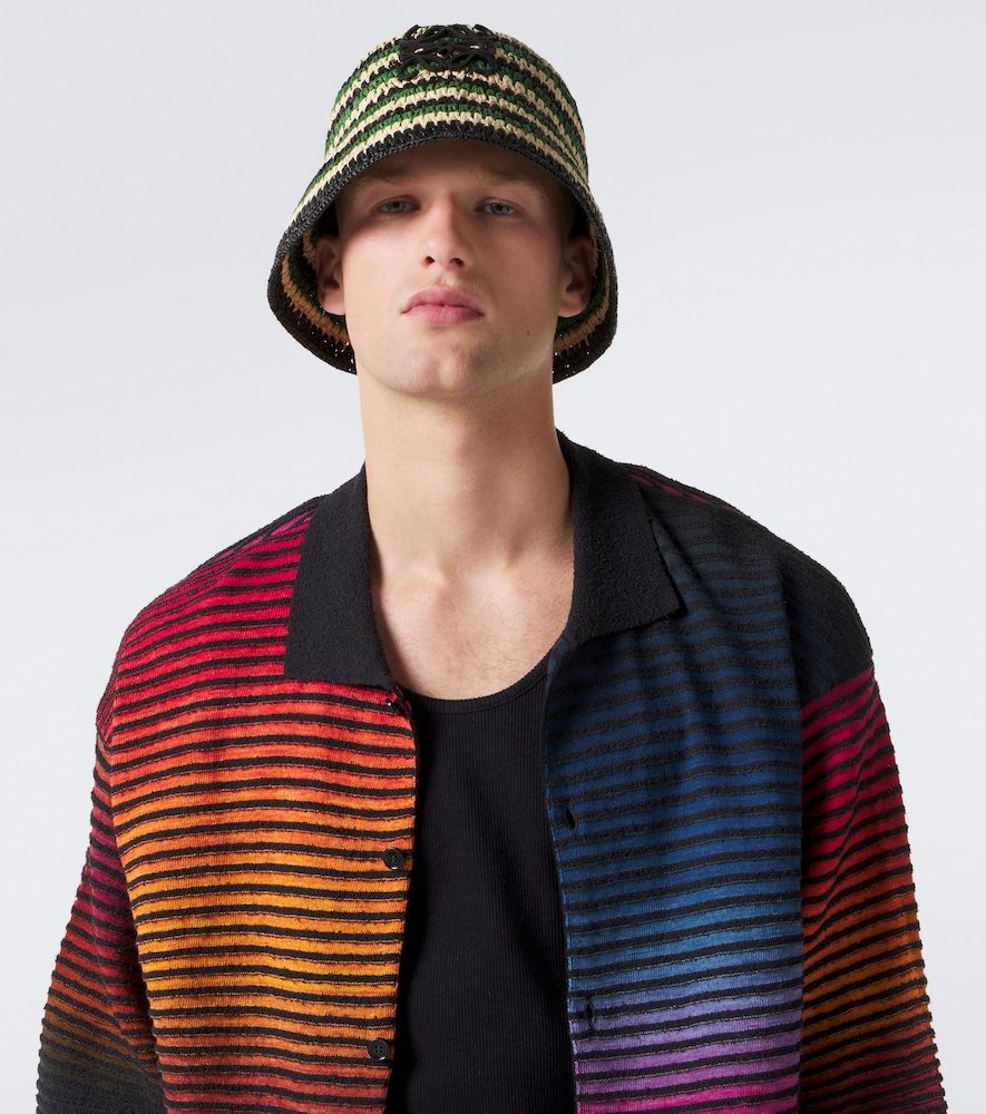 Paula's Ibiza striped raffia bucket hat - Loewe - Modalova