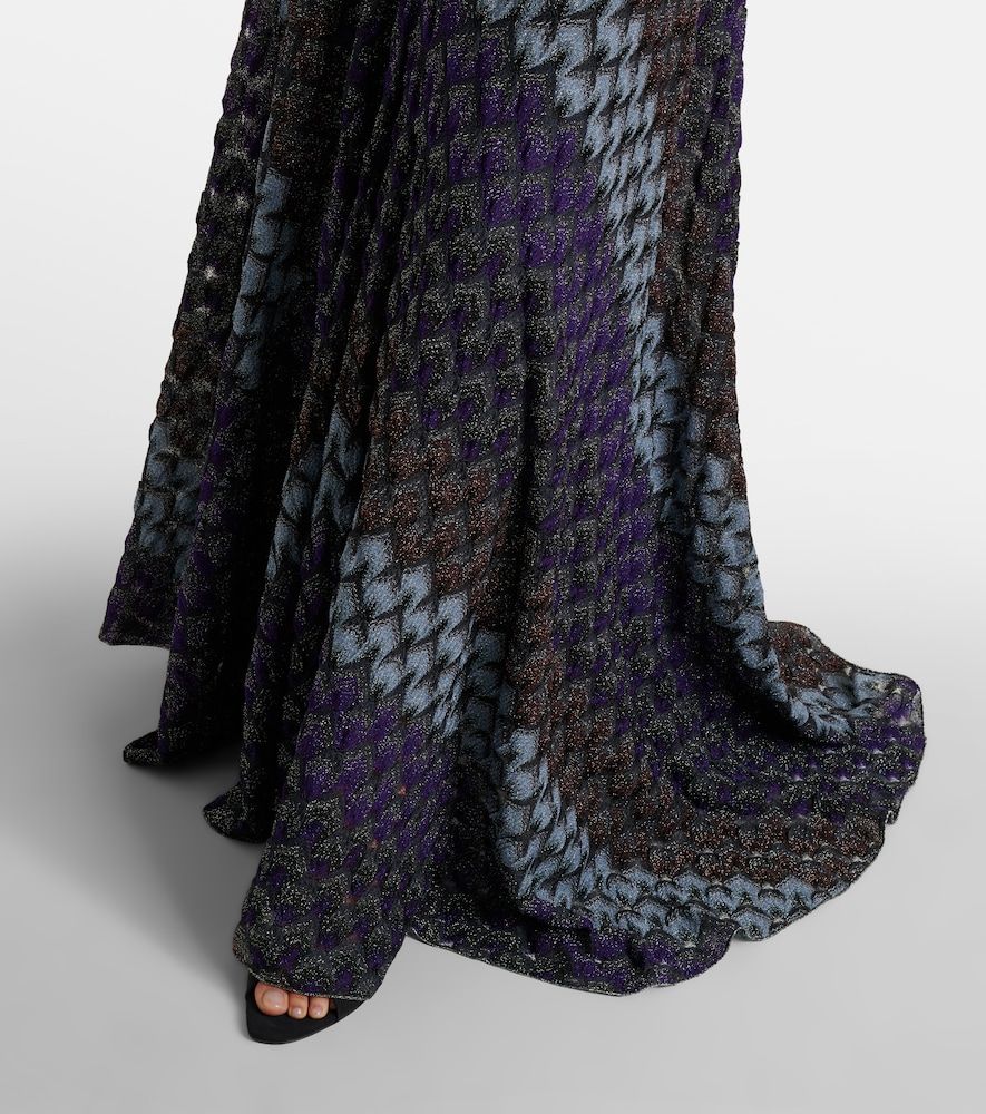 Halterneck knitted lame gown - Missoni - Modalova