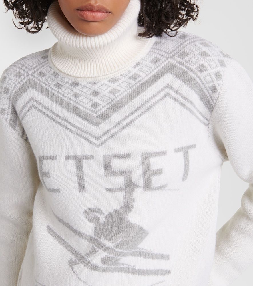 Jersey de cuello alto de lana en intarsia - Jet Set - Modalova