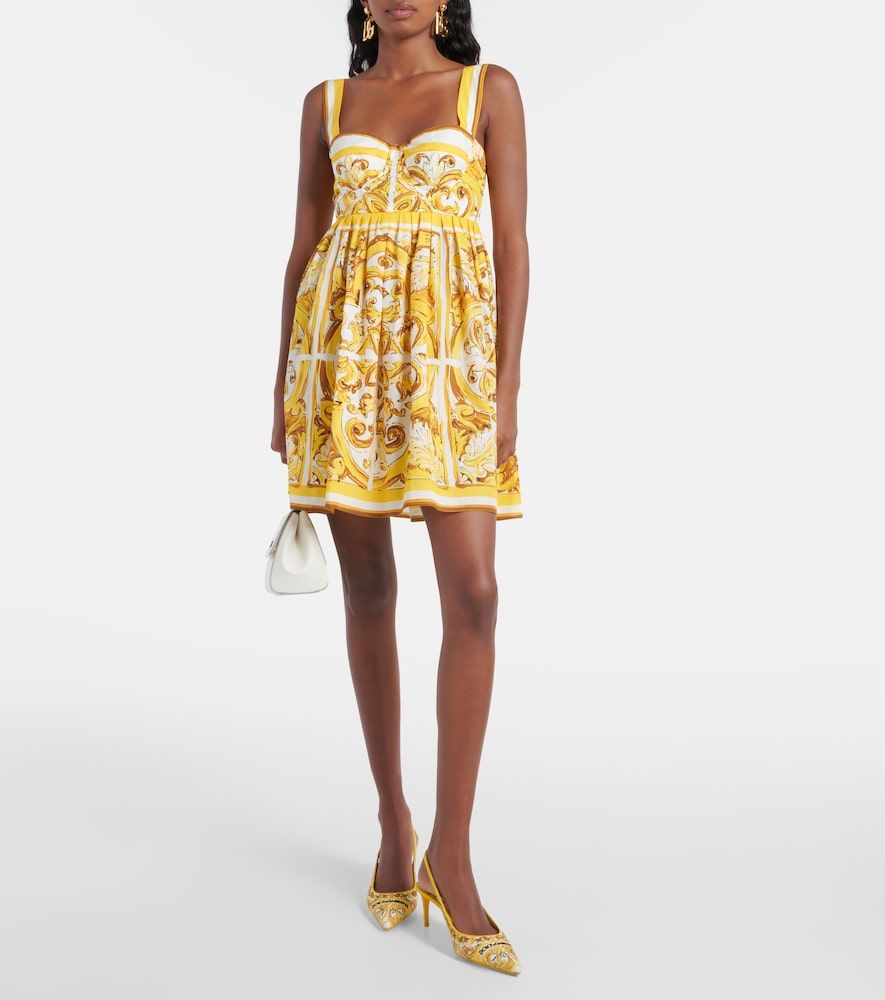 Vestido corto Majolica de popelín de algodón - Dolce&Gabbana - Modalova