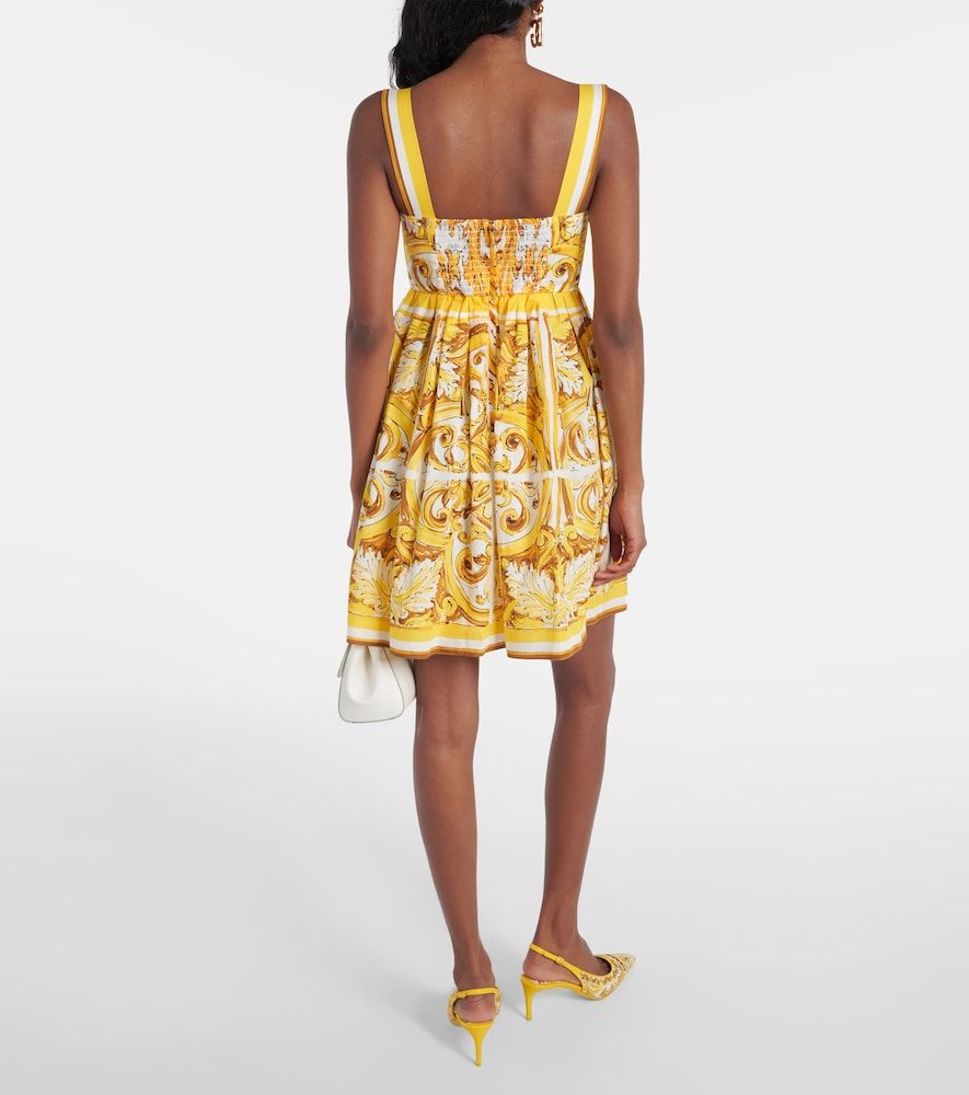 Vestido corto Majolica de popelín de algodón - Dolce&Gabbana - Modalova