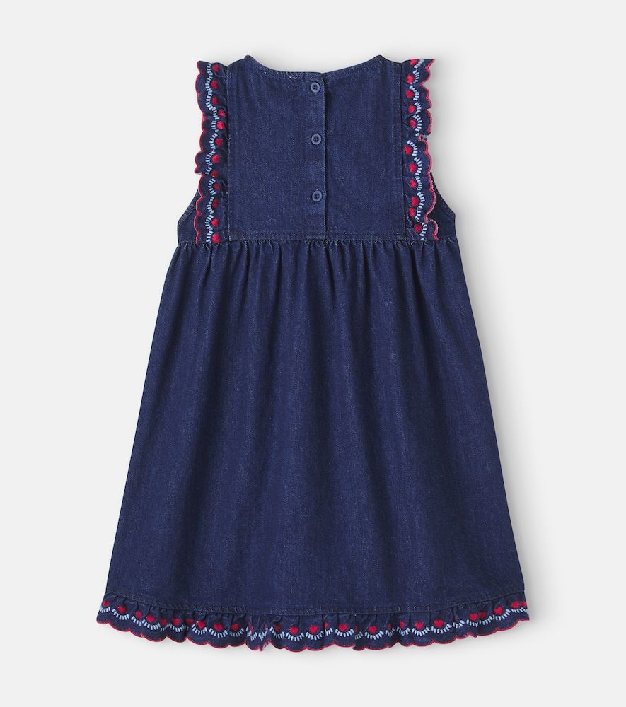 Vestido Tessa de denim de algodón bordado - Bebe Organic - Modalova
