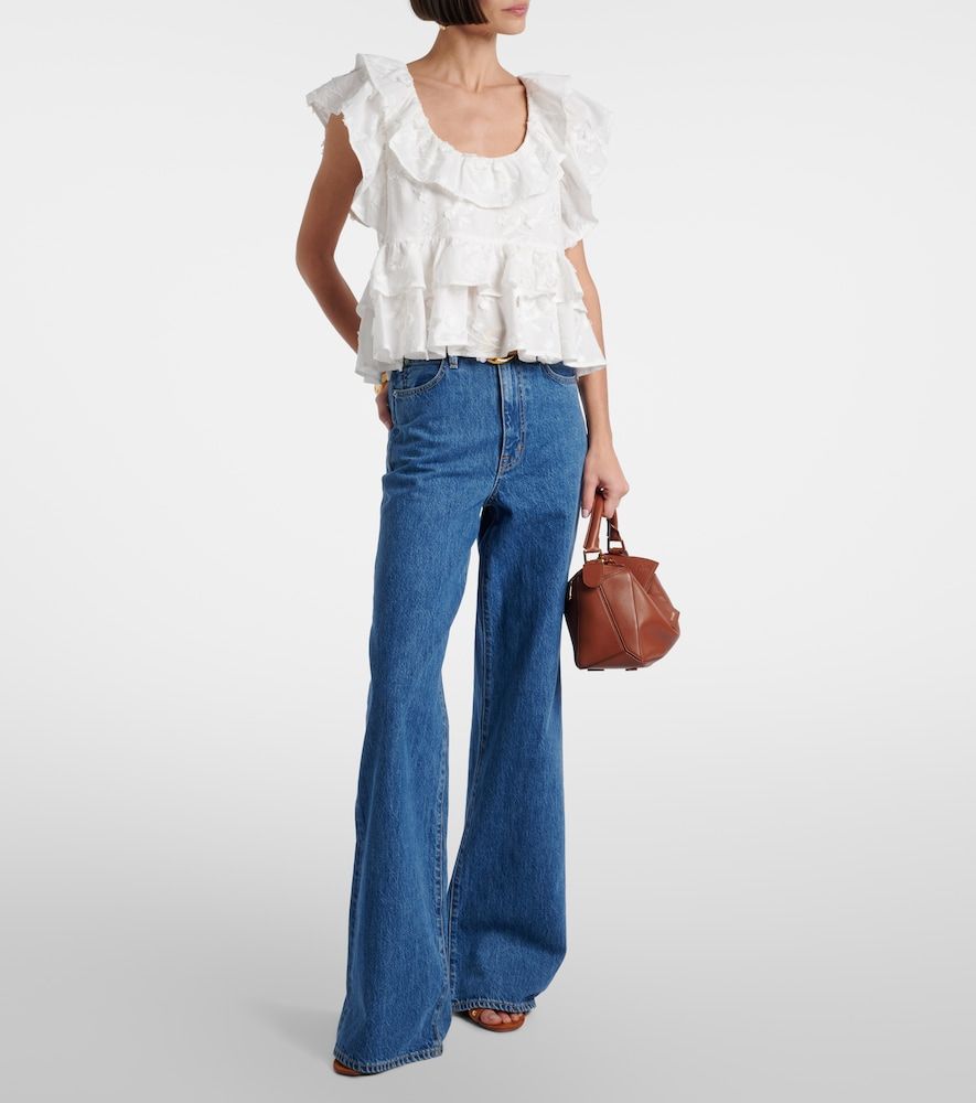 Top Slees de algodón con volantes - Dorothee Schumacher - Modalova