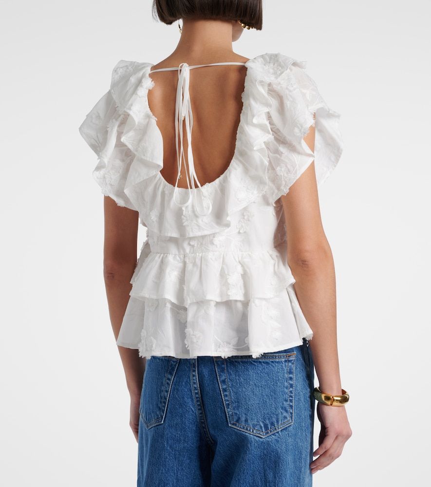 Top Slees de algodón con volantes - Dorothee Schumacher - Modalova