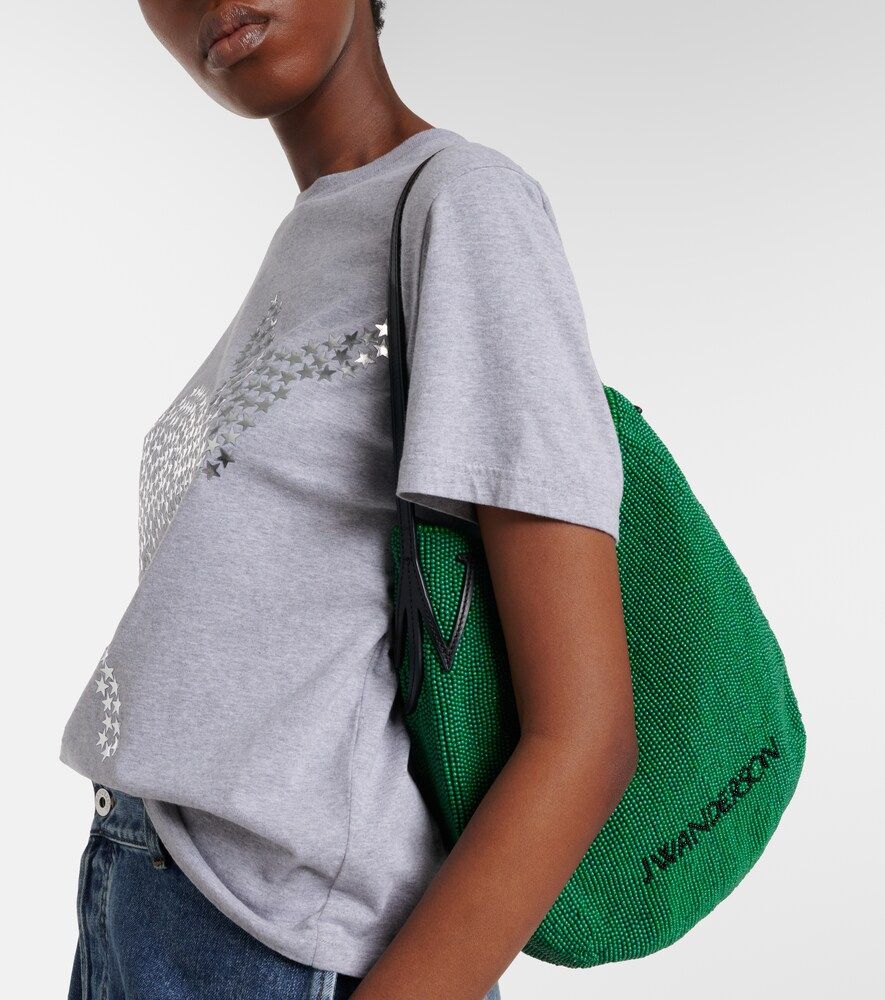 Bulb Small beaded leather-trimmed shoulder bag - JW Anderson - Modalova