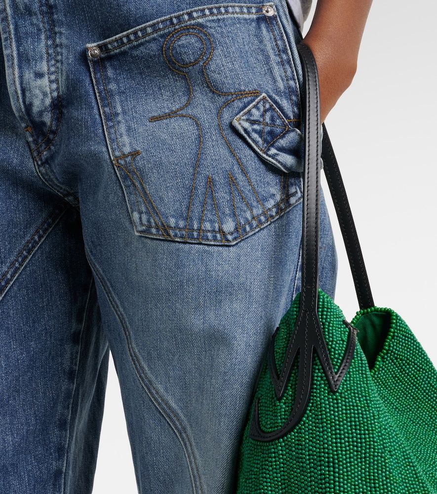 Bulb Small beaded leather-trimmed shoulder bag - JW Anderson - Modalova