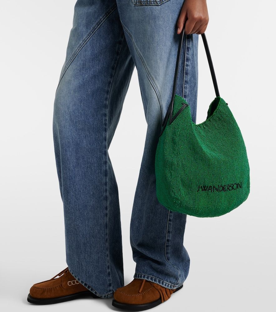 Bulb Small beaded leather-trimmed shoulder bag - JW Anderson - Modalova