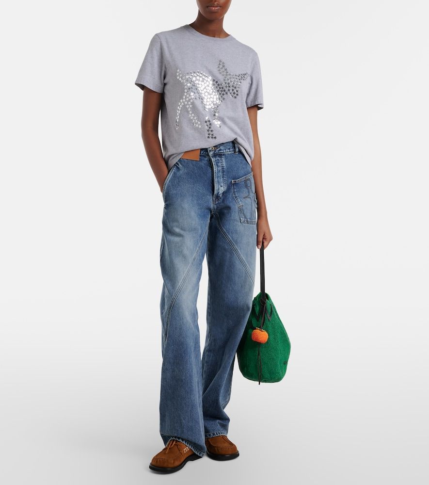 Bulb Small beaded leather-trimmed shoulder bag - JW Anderson - Modalova