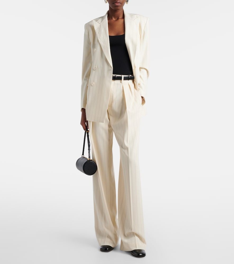 Pantalones anchos de lana a rayas - Ralph Lauren Collection - Modalova