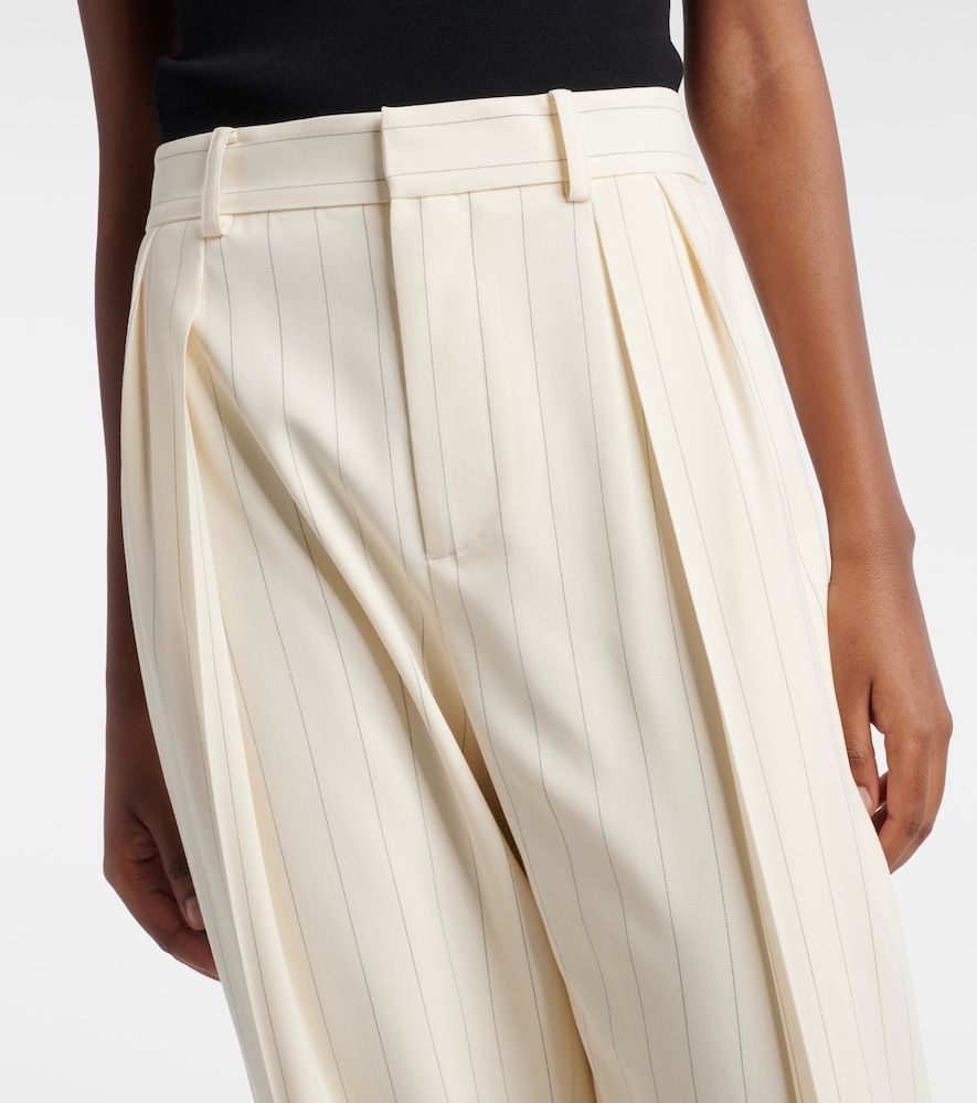 Pantalones anchos de lana a rayas - Ralph Lauren Collection - Modalova