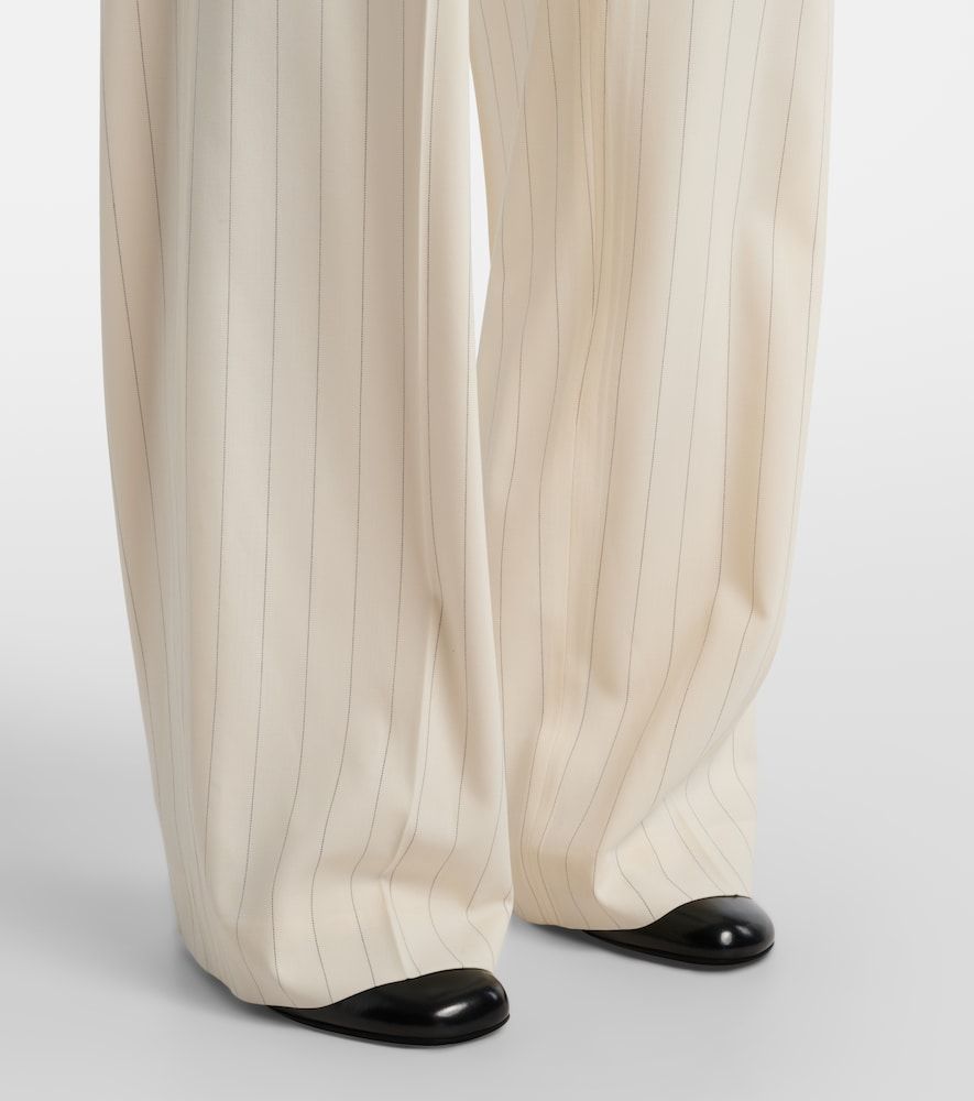 Pantalones anchos de lana a rayas - Ralph Lauren Collection - Modalova