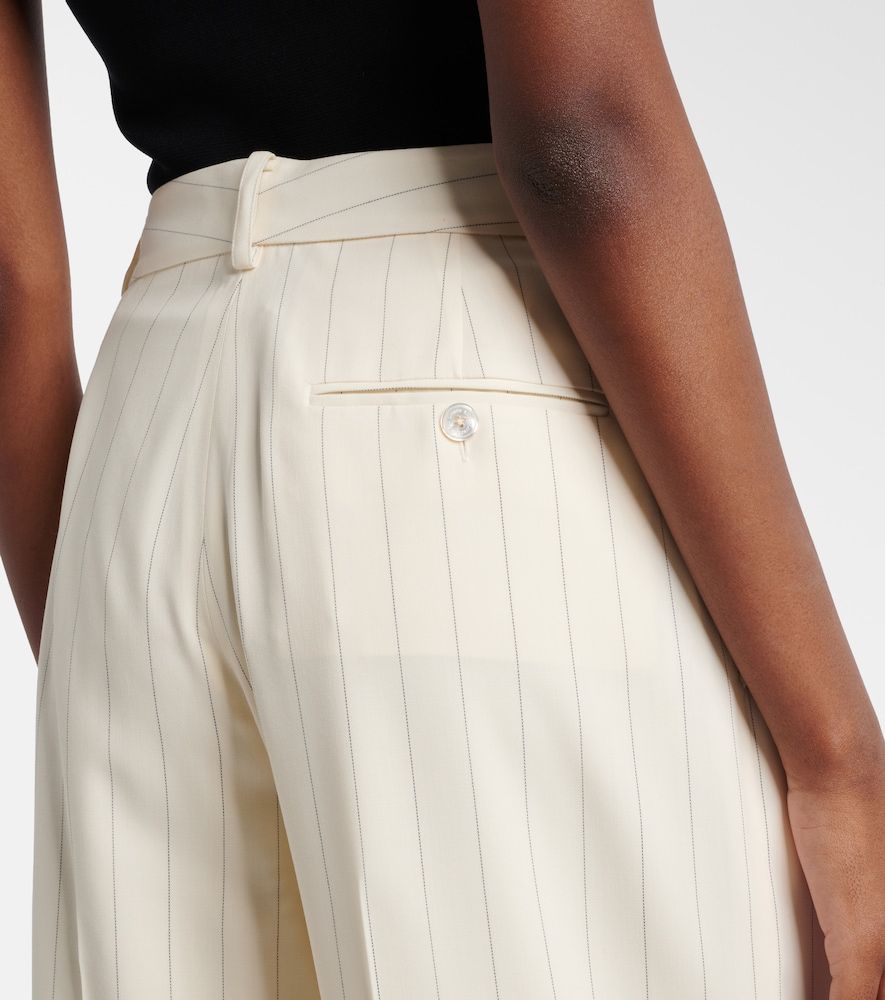 Pantalones anchos de lana a rayas - Ralph Lauren Collection - Modalova