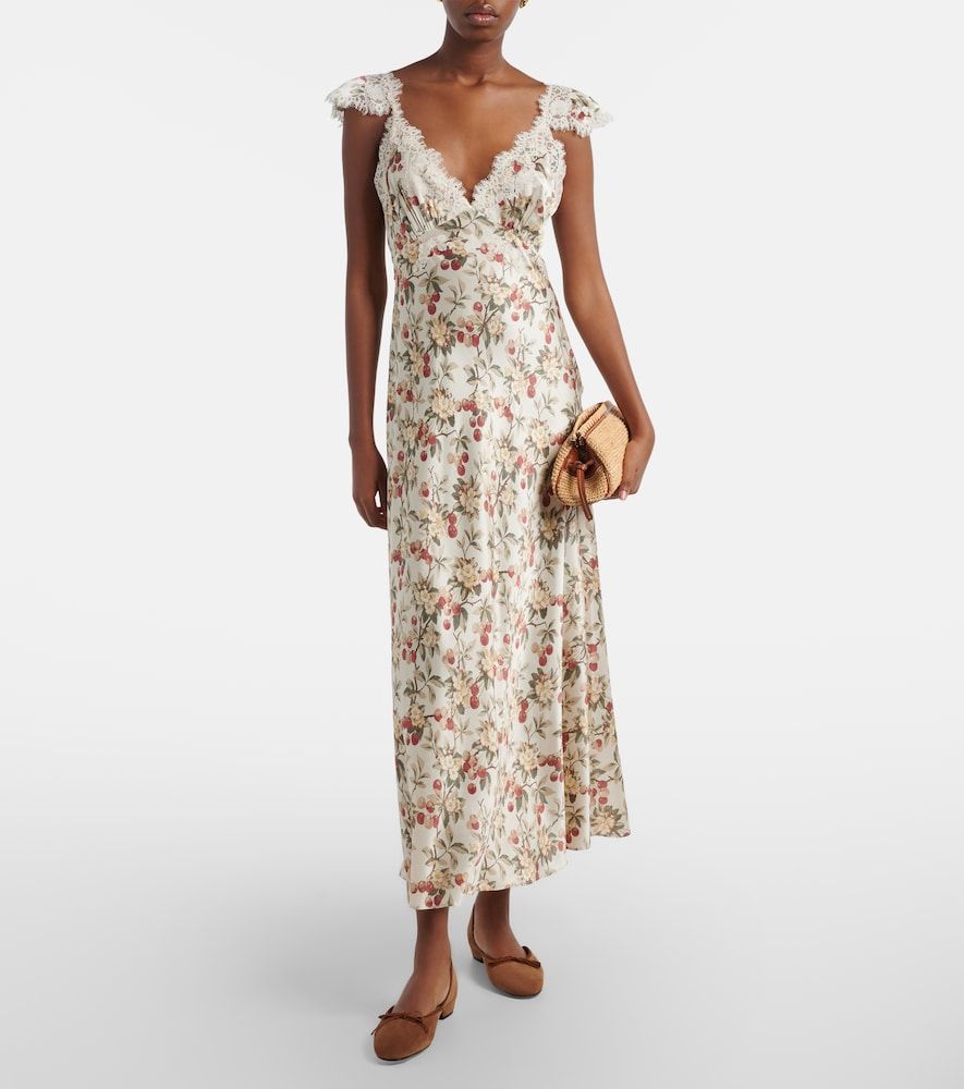 Fiona lace-trimmed silk midi dress - Doen - Modalova