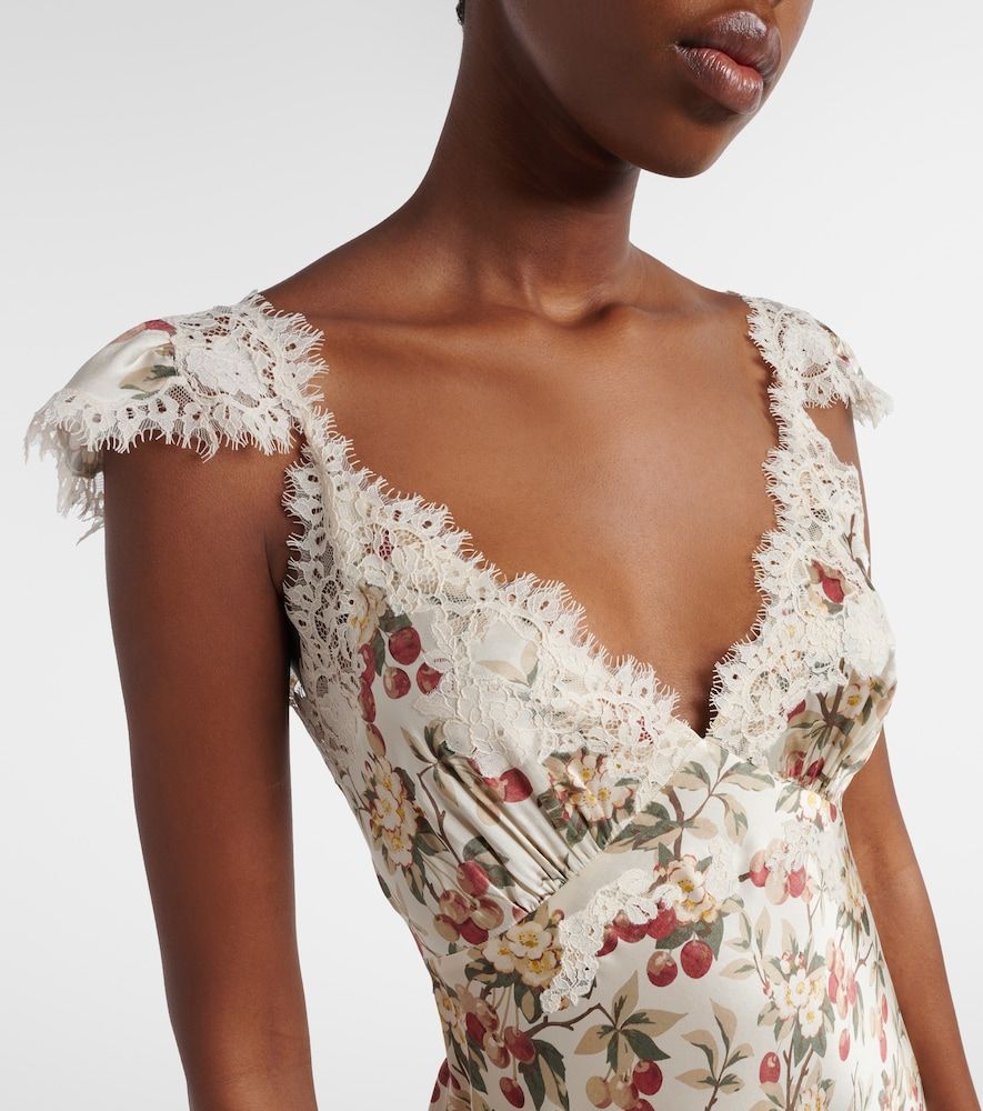 Fiona lace-trimmed silk midi dress - Doen - Modalova