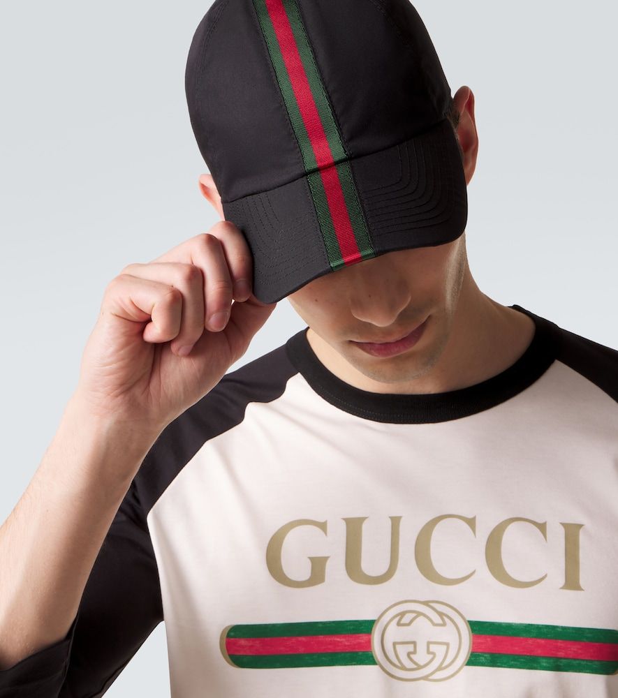 Web Stripe canvas baseball cap - Gucci - Modalova