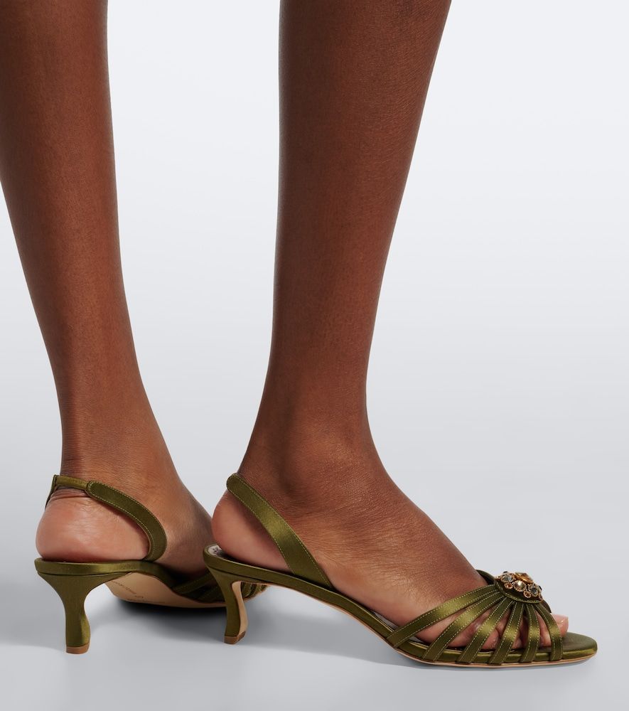 Verzierte Slingback-Sandalen Fulmasli aus Satin - Manolo Blahnik - Modalova