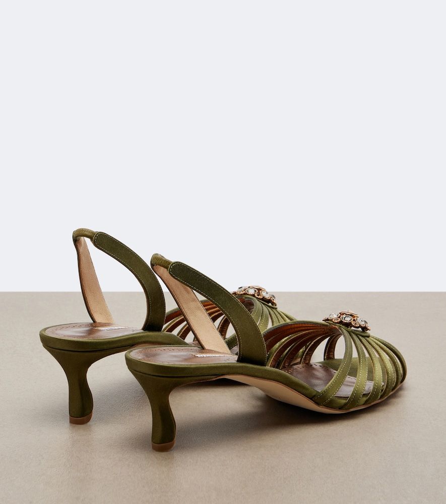 Verzierte Slingback-Sandalen Fulmasli aus Satin - Manolo Blahnik - Modalova