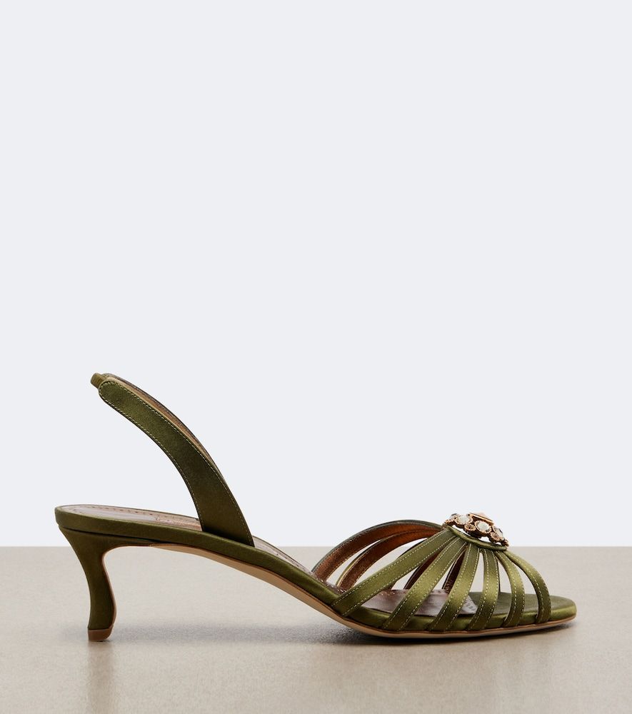 Verzierte Slingback-Sandalen Fulmasli aus Satin - Manolo Blahnik - Modalova