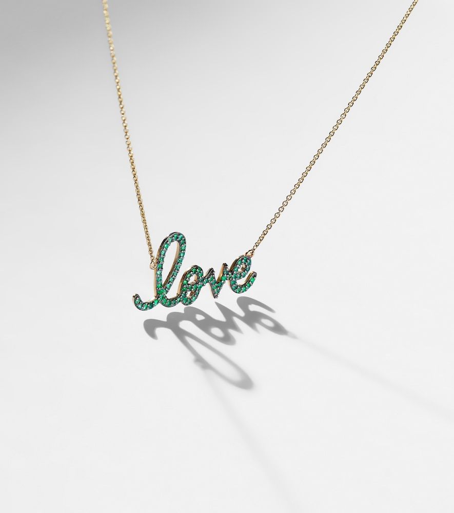 Collar Medium Love de oro amarillo de 14 ct con diamantes - Sydney Evan - Modalova