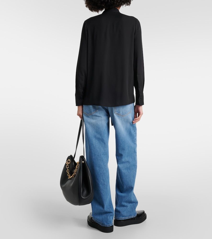 Tie-neck silk georgette blouse - Valentino - Modalova