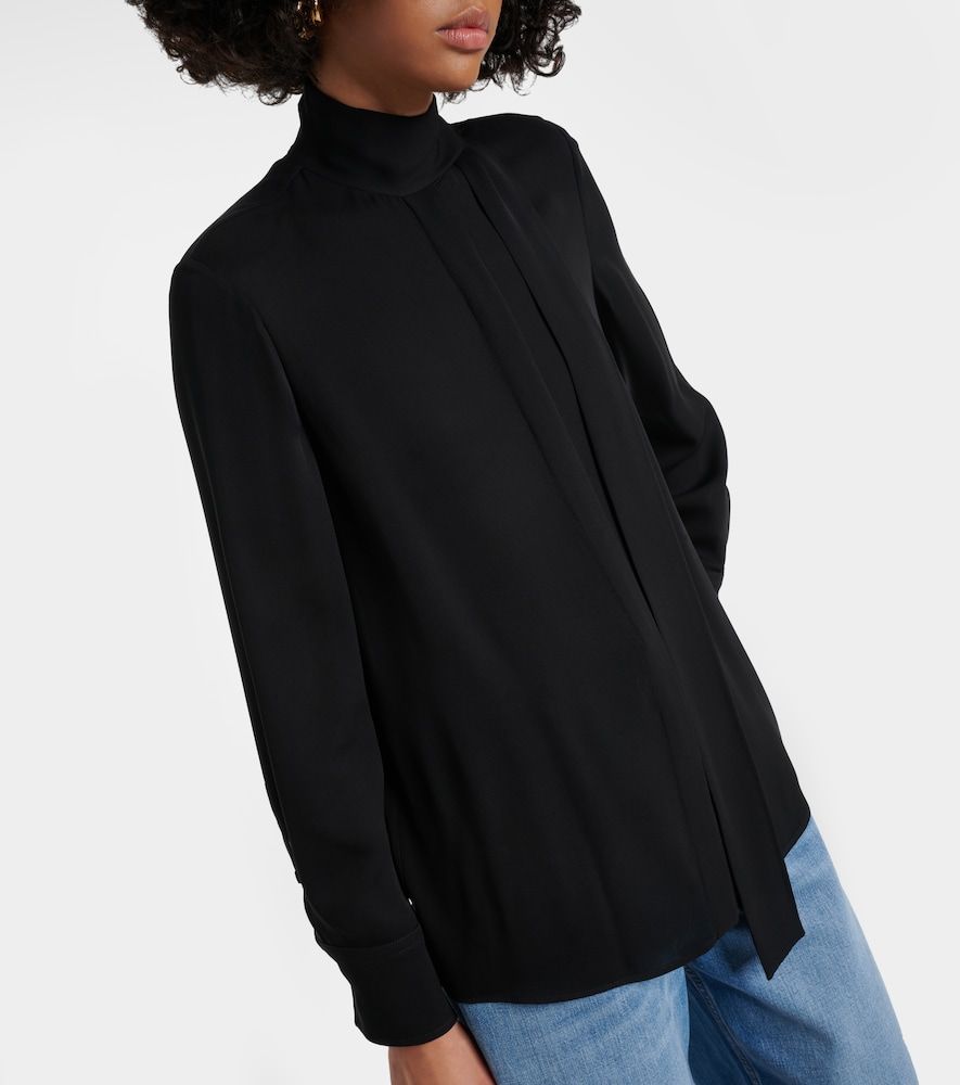 Tie-neck silk georgette blouse - Valentino - Modalova