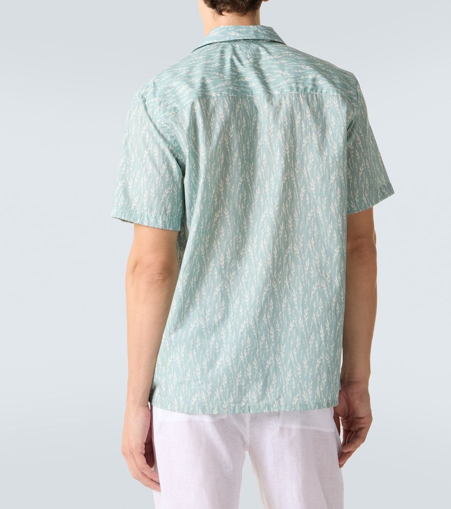 Printed cotton-blend bowling shirt - Canali - Modalova