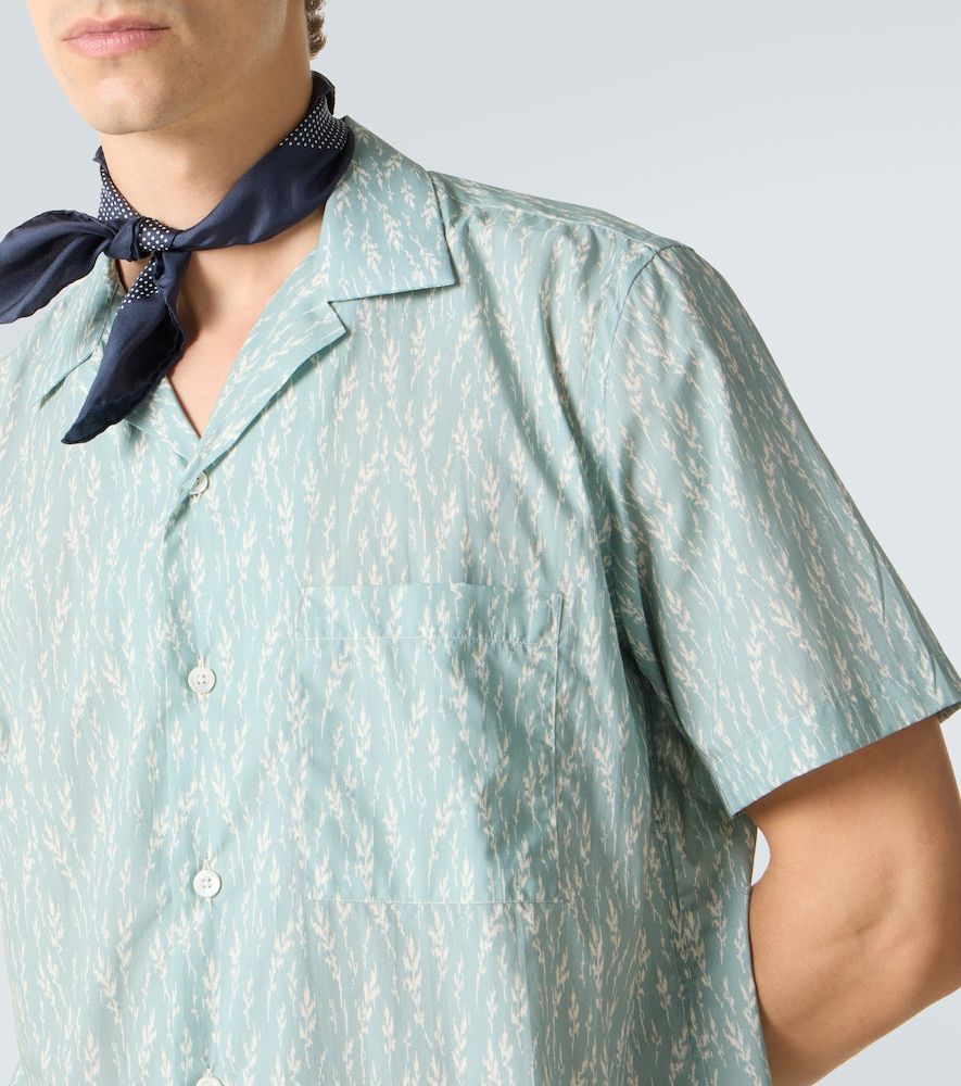 Printed cotton-blend bowling shirt - Canali - Modalova