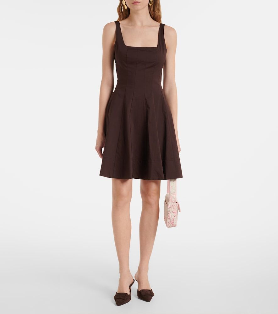 Vestido corto Wells de algodón - Staud - Modalova