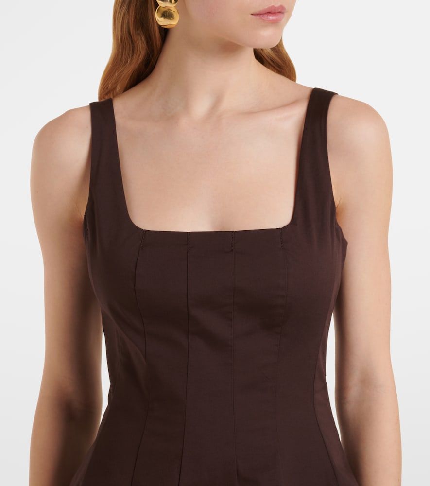 Vestido corto Wells de algodón - Staud - Modalova