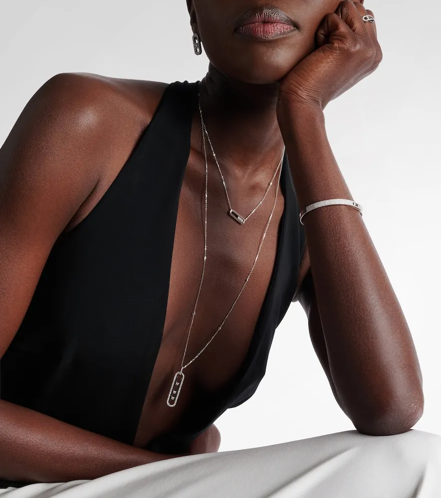 Collar Move 10th de oro blanco de 18 ct con diamantes - Messika - Modalova
