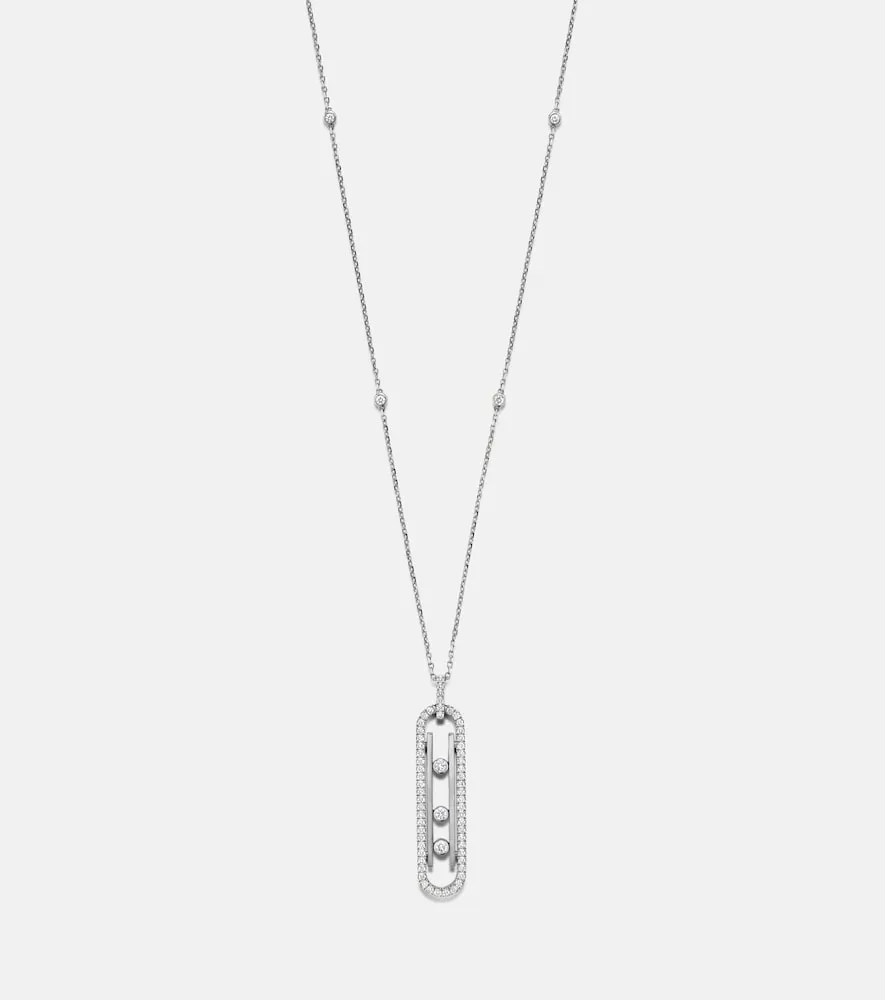 Collar Move 10th de oro blanco de 18 ct con diamantes - Messika - Modalova