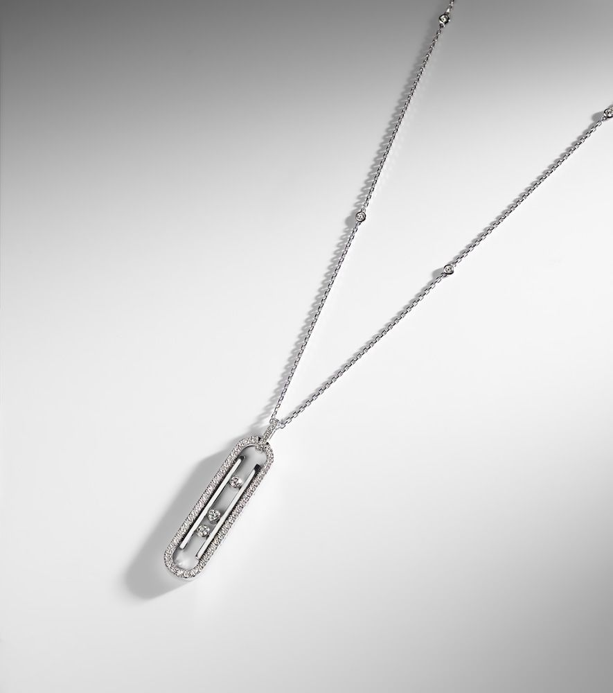 Collana Move 10th in oro bianco 18kt con diamanti - Messika - Modalova