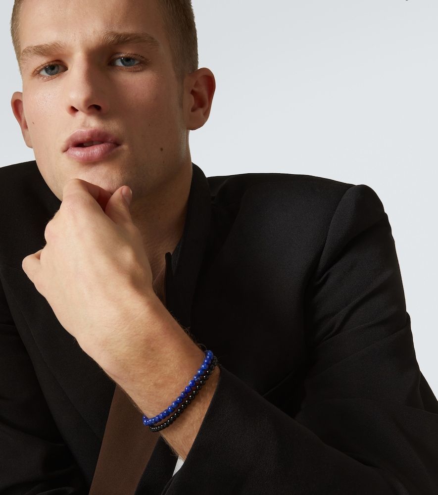 Set di 2 bracciali in oro 14kt con lapislazzuli e onice - Mateo - Modalova