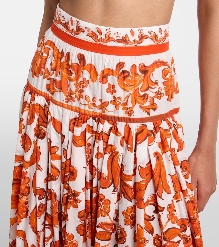 Falda larga Majolica de popelín de algodón - Dolce&Gabbana - Modalova