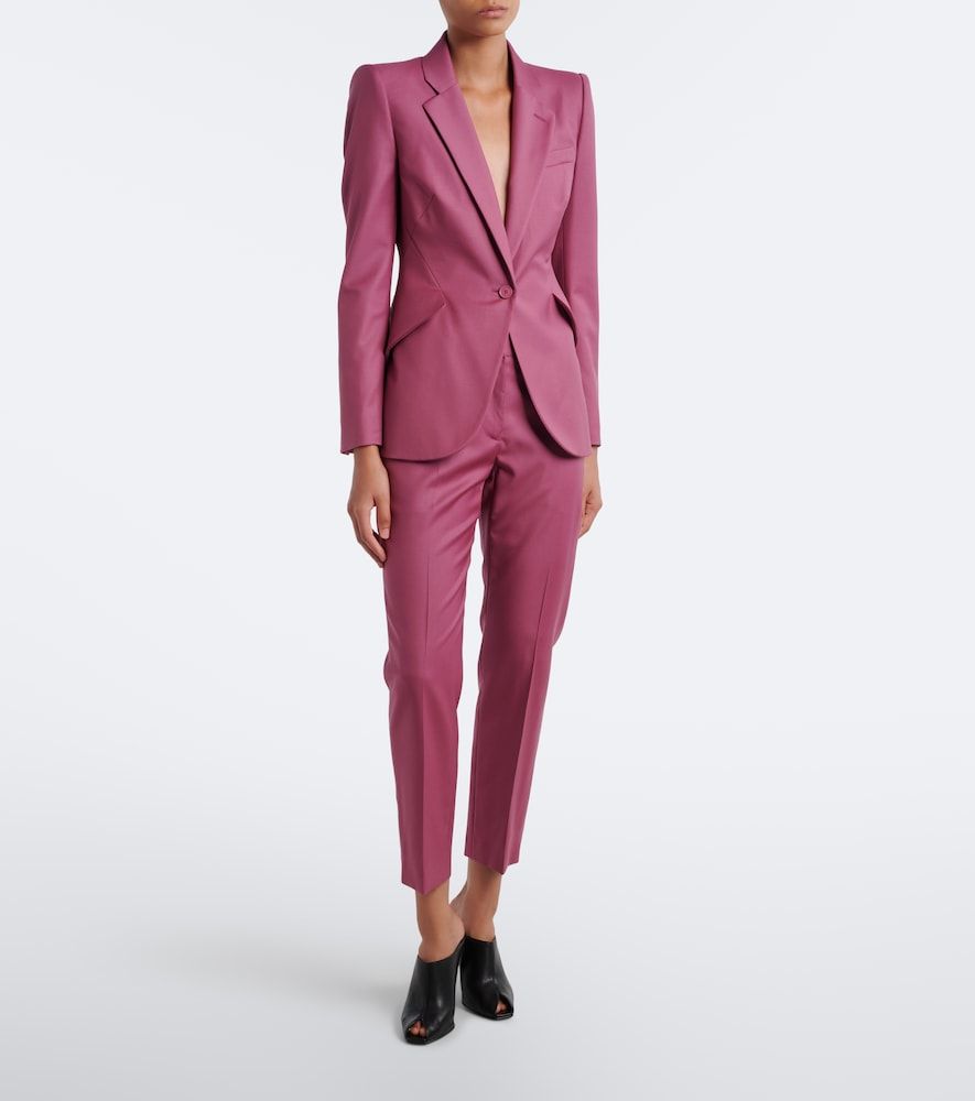 Pantalones slim de gabardina de lana - McQueen - Modalova