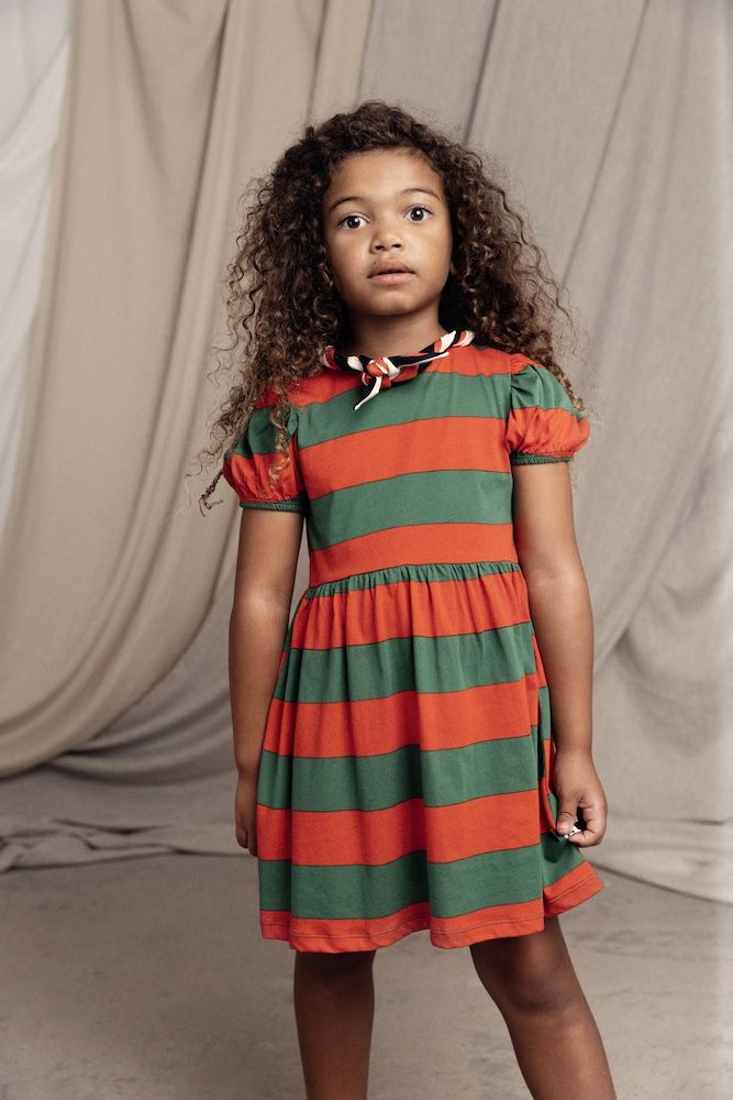 Vestido de jersey de algodón a rayas - Mini Rodini - Modalova