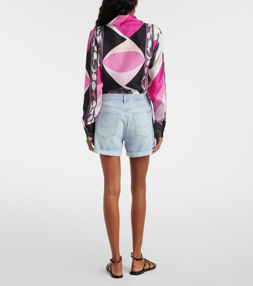 Shorts di jeans a vita media - 7 For All Mankind - Modalova