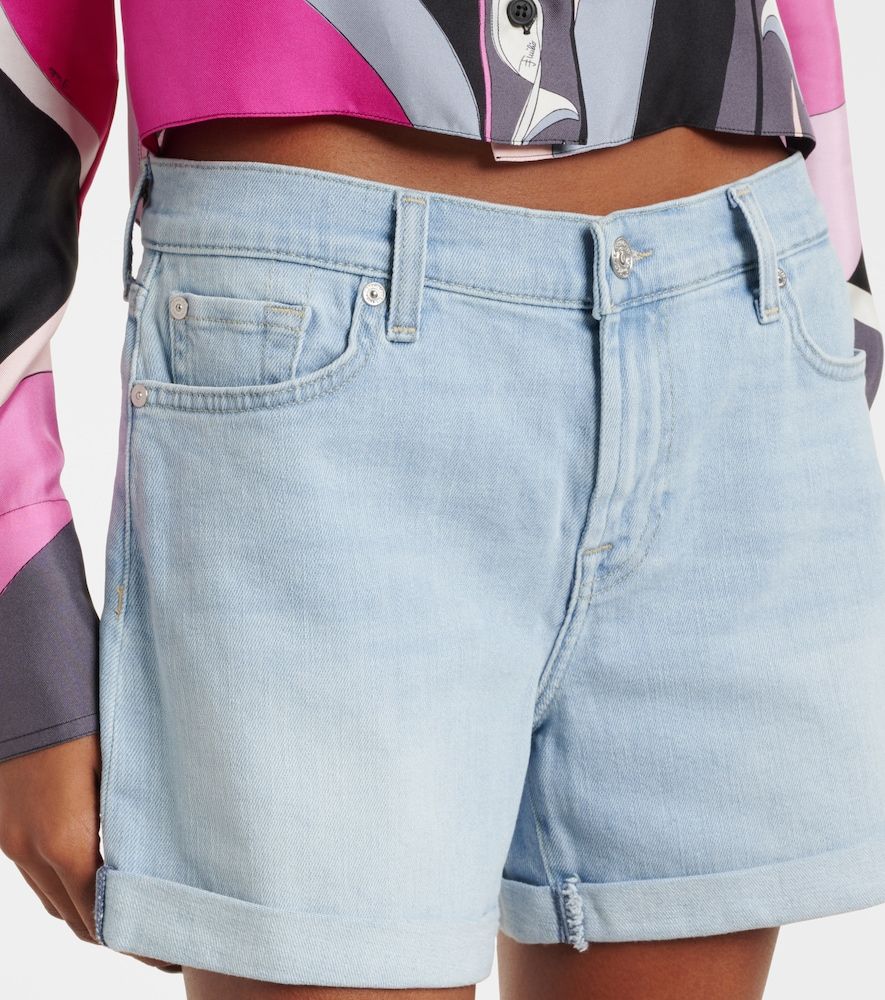Shorts di jeans a vita media - 7 For All Mankind - Modalova