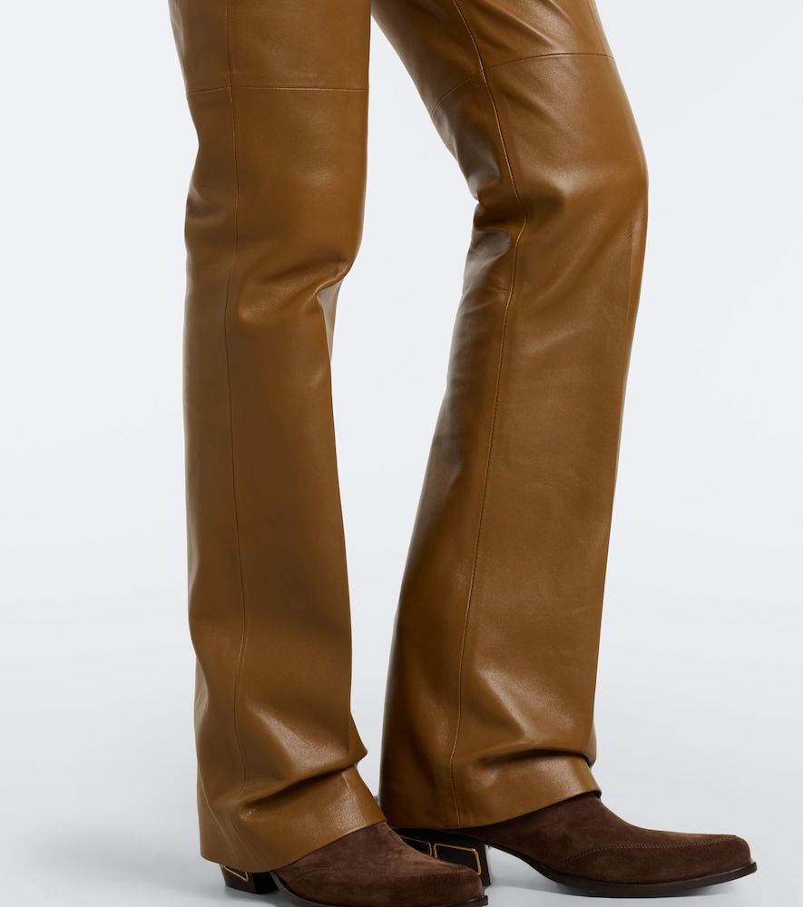 Pantalones flared de piel - Dorothee Schumacher - Modalova