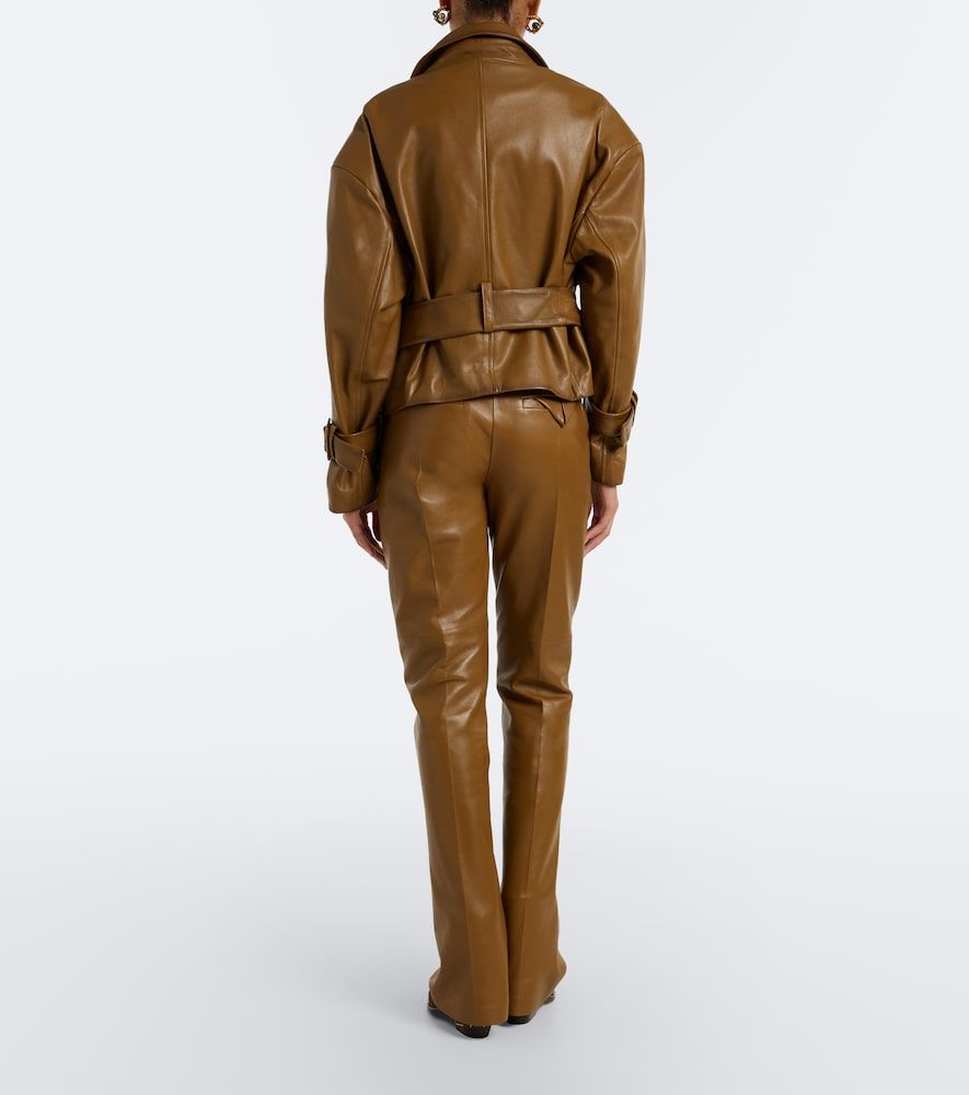 Pantalones flared de piel - Dorothee Schumacher - Modalova