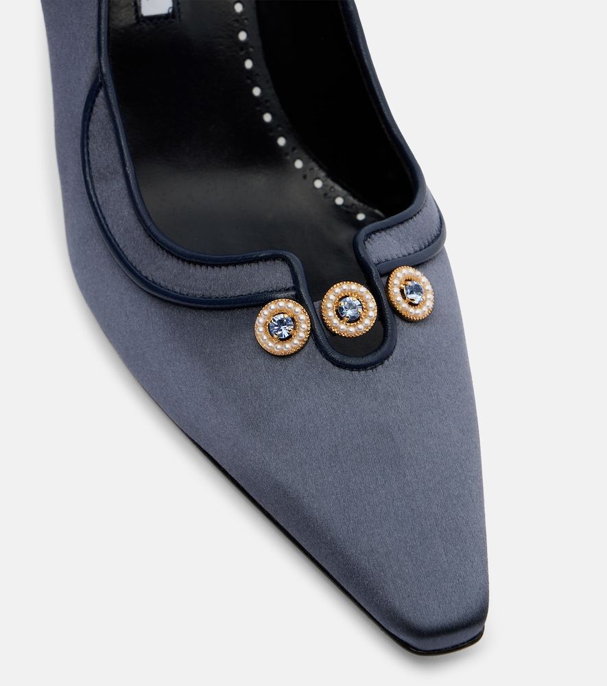Pumps Amala 70 aus Satin mit Kristallen - Manolo Blahnik - Modalova
