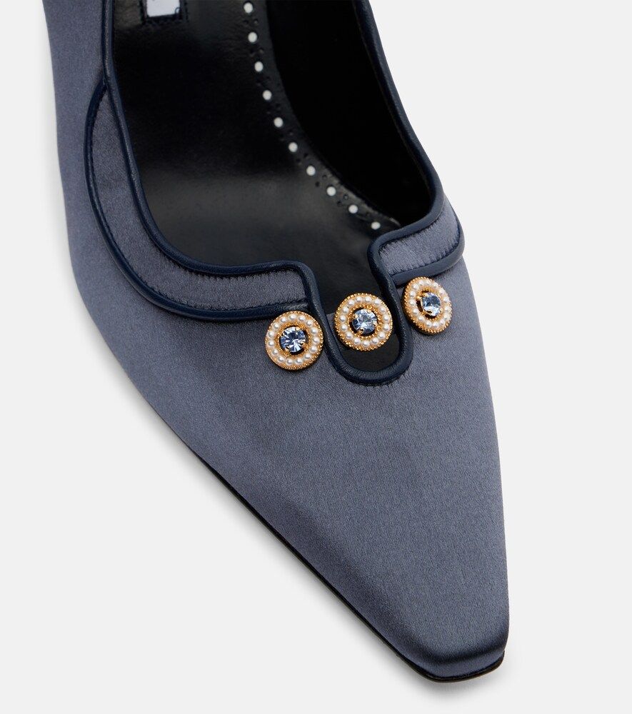 Pumps Amala 70 aus Satin mit Kristallen - Manolo Blahnik - Modalova
