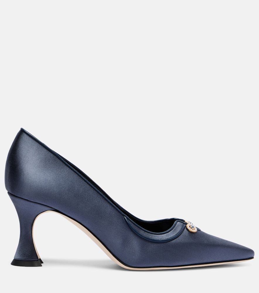 Pumps Amala 70 aus Satin mit Kristallen - Manolo Blahnik - Modalova