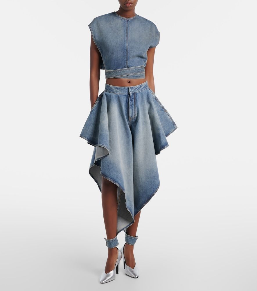 Alaïa Jeans tapered con cut-out e volant - Alaia - Modalova