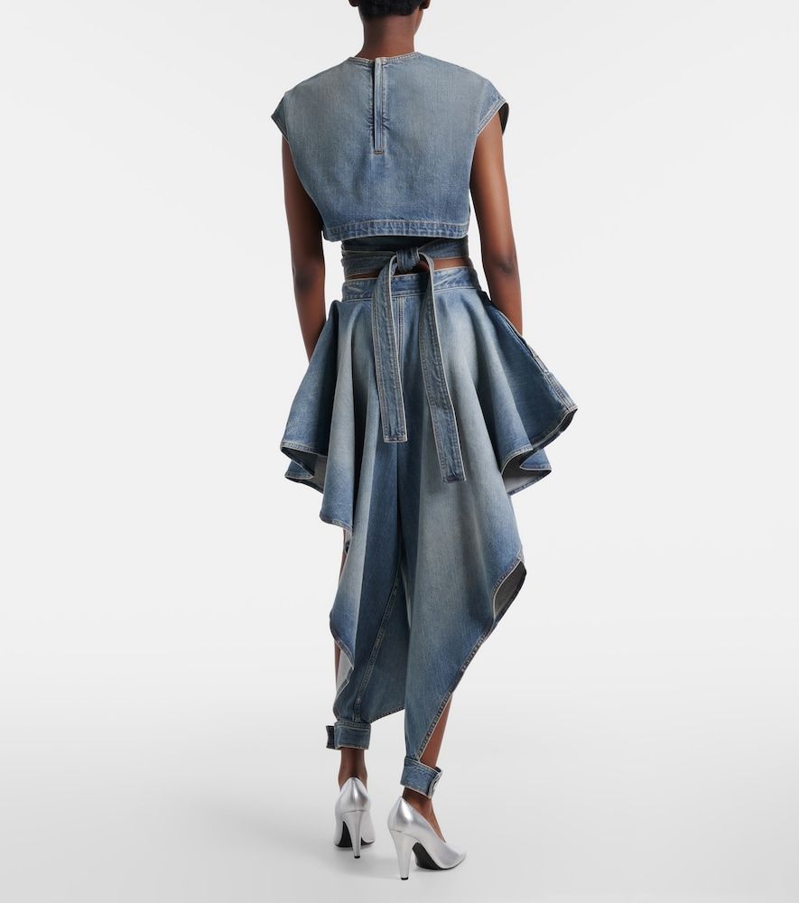Alaïa Jeans tapered con cut-out e volant - Alaia - Modalova